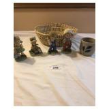 Basket With Decorative Figurines