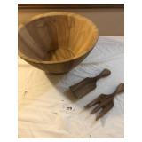 Large Wooden Mixing Bowl