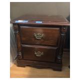 Vintage Aeolus "Ivory Rose" 2 Drawer Wooden Nigh
