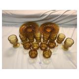 20 Piece Amber Glassware Set