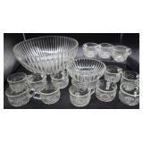 15pc Glass Punch Bowl Set