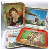 3pc Coca-Cola Metal Advertising Trays