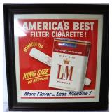 Framed L&M Cigarette Advertisement