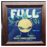 Framed Full Brand Citrus Crate Advertising