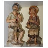 2pc Vntg Ardco Ceramic Figures