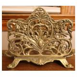 Ornate Brass Napkin / Letter Holder