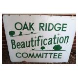 Oak Ridge Beautification Committee Metal Sign