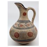 Vntg Handmade Mexican Tonala Clay Pitcher