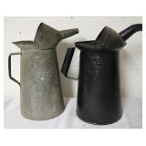 2pc Vntg Gallon Oil Can