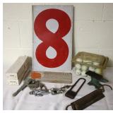 Golfballs, Flatware, Lock w/Key & Other Items