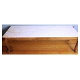 Marble Top Wood Bench