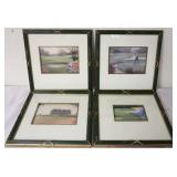 4pc C. Kieffer Gold Framed Prints