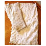 2pc White Afghan & Blanket
