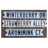 3pc Vintage Street Signs