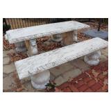 Heavy Marble Picnic Table Set