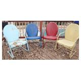 4pc Mid-Century Steel Patio Chairs