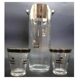 3pc Dorothy Thorpe Dots & Dashes Cocktail Glasses