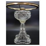 EAPG Bullseye Pattern Glass Kerosene Lamp