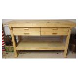 60" Wood Workbench w/4 Drawers