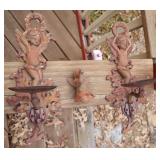 Cast Iron Cherub Candle Holders & Figures