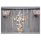 Art Nouveau Figure & Metal Cross