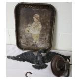 Metal Tray, Eagle & Bell