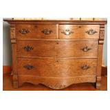 Vntg 4 Drawer Wood Dresser