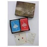 Vntg Mini Victorian Travel Cards in Brass Tin