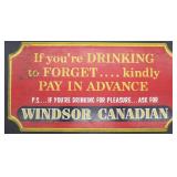 Wooden Windsor Canadian Whiskey Sign