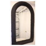 Black Painted Wicker Mirror