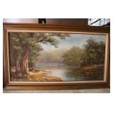 Oil on Canvas River Landscape