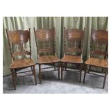 Press Patterned Wood Chairs