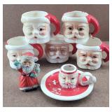 Napco 5pc Santa Mug Set & Lipper Candle Holder