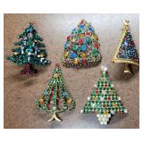 5pc Christmas Tree Brooches