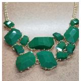 Chunky Green Abstract Art Necklace
