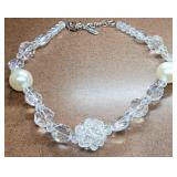 Traci Lynn Lucite Snowball Necklace