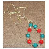Christmas Coral & Turquoise Necklace