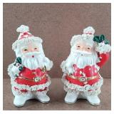 Rare Napco Spaghetti Santa Clause Planter Set
