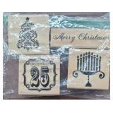 4pc Christmas Rubber Stamps