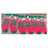 Merry Chrismas Holiday Tree Retro Knit Stockings