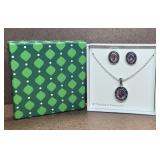 Amethyst Style Necklace & Earring Gift Set