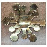 Monet Snowflake Golden Brooch