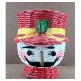 Toy Soldier Wicker Head Planter Basket