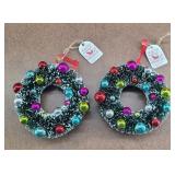 Sleigh Hill Holiday Decor Mini Wreaths - Set of 2