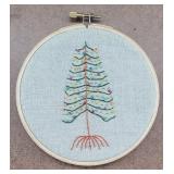 Mini Christmas Tree Embroidery in hoop