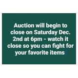 Auction Closing Info