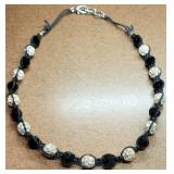 Rhinestone & Black King Bead Necklace
