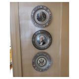 3 Pewter Americana Plates