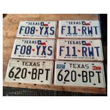 3 Matching Sets of Texas License Plates