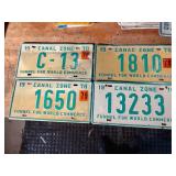 4 Canal Zone License Plates